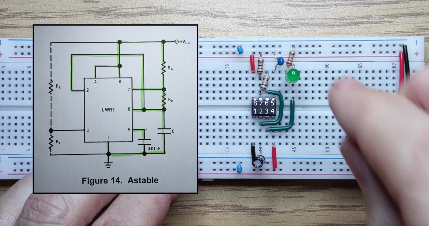 Simple Clock Circuit with a 555 Timer