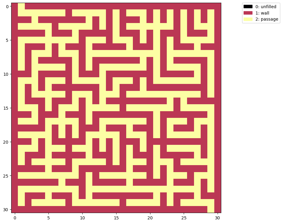 generated standard grid maze